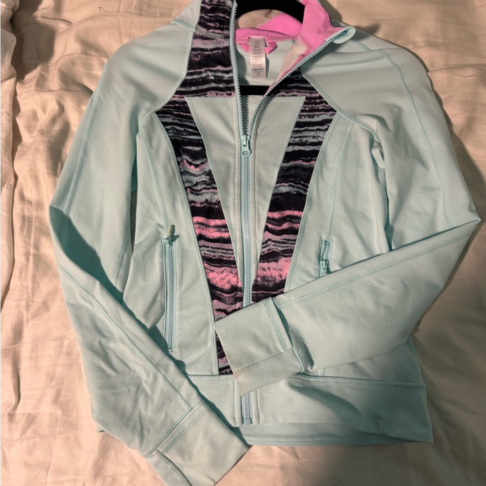 Ivivva Light Blue Jacket with Pink and Black Accents